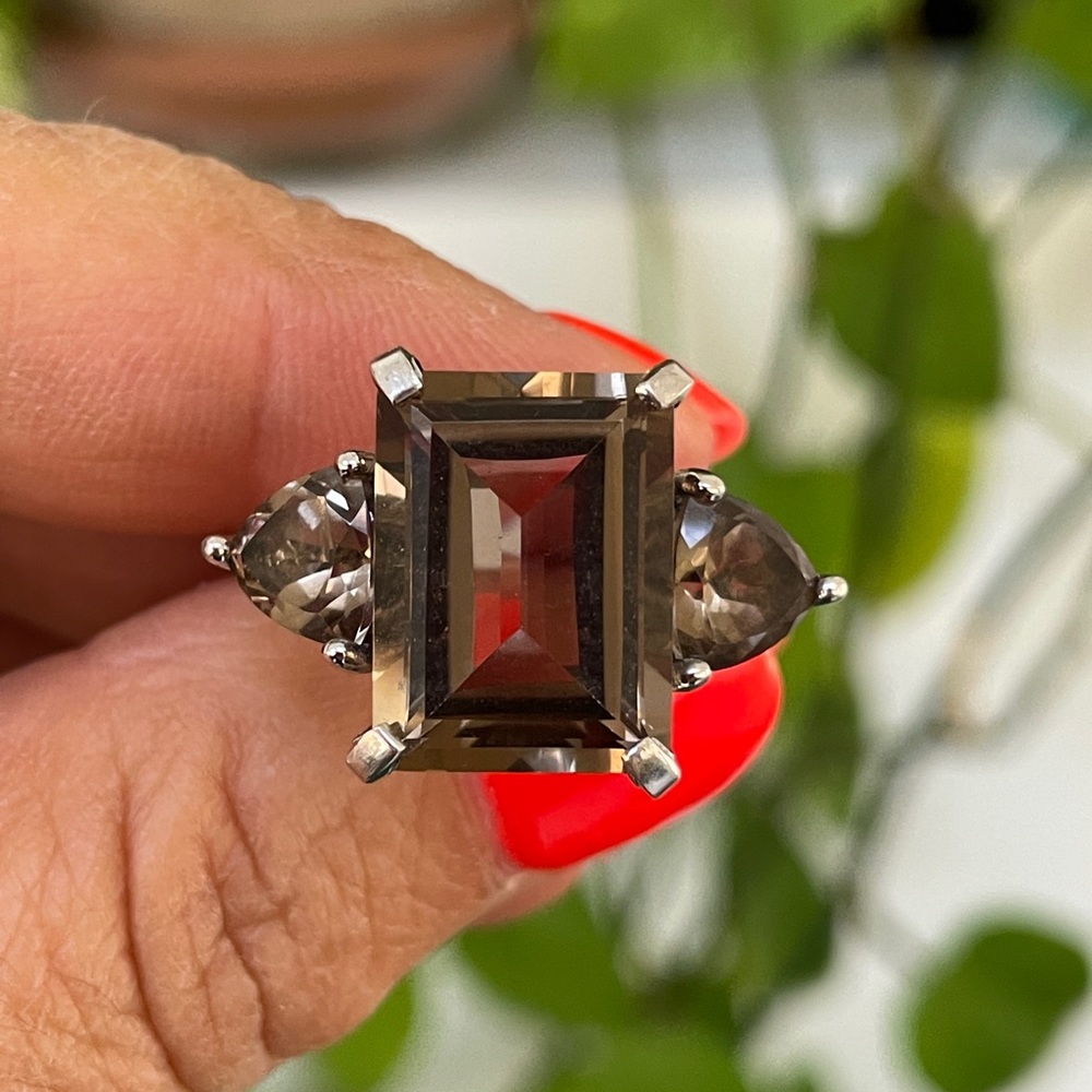 Sterling silver Ring - Smokey Quartz Size 9